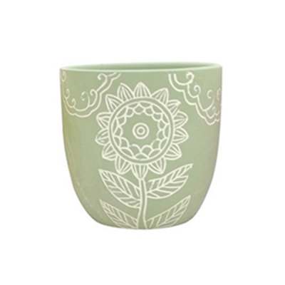 Vaso Pastello Fiori D 13,5 H 12,5 Composizione Floreale