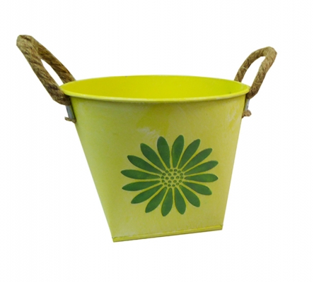 Vaso Latta Fiore 13,5x11,5 Decorazione Primavera Pasqua Addobbi
