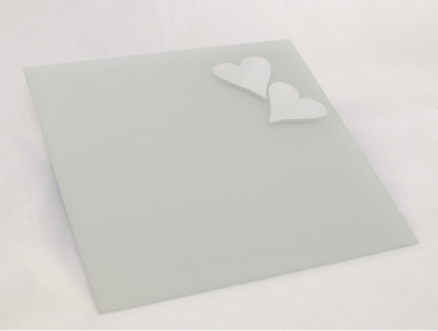 Specchio Quadro Satinato Con Cuori 35x35 Cm