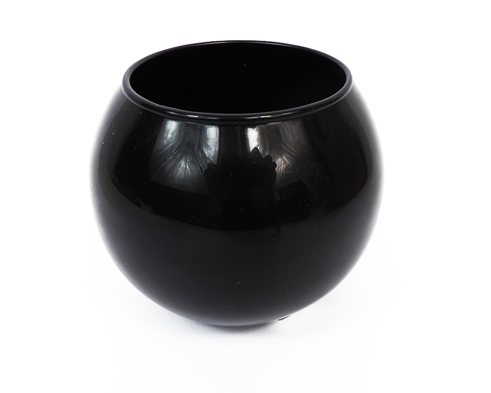 Vaso Bolo In Vetro Colorato Nero D.12 Cm Basic Decorazione Arredo