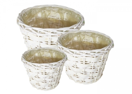 Cesto Vimini Bianco S/3