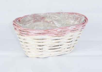Ovalina Pink-white 21x11x10h