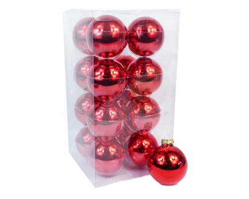 Pz 16 Palle Vetro Per Albero Di Natale Mm 80 Addobbi Natalizi