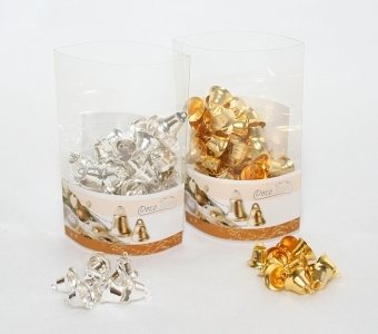 60 Campanelle Di Natale Color Oro O Argento 1.6 Cm