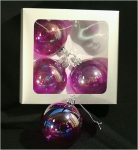 4 Sfere In Vetro Specchiato Palle Albero Natale