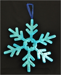Fiocco Di Neve Di Natale Color Cobalto Lucido Shine Diametro 40 Cm