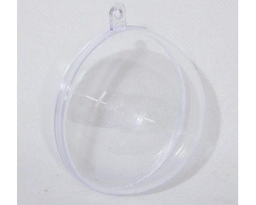 Sfere Plastica Trasparente Due Meta D. 8 Pz 5 Natale
