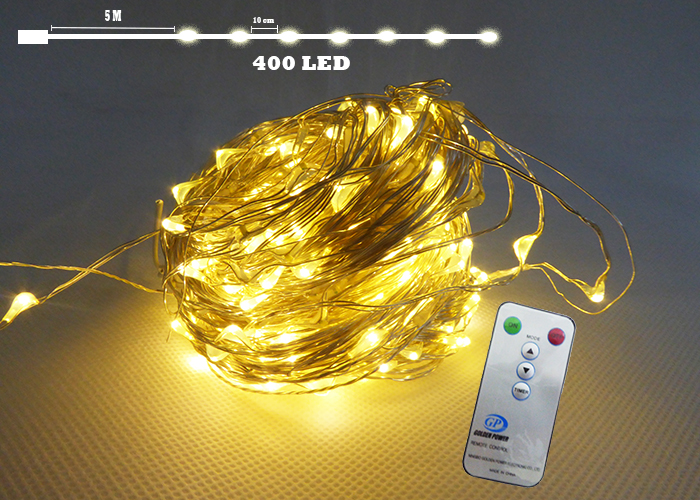 Filo 400 Luci Led MT 40 C/telecomando Decorazione Addobbi Natale