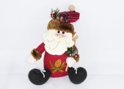 Babbo Natale Stoffa Seduto Cm 23