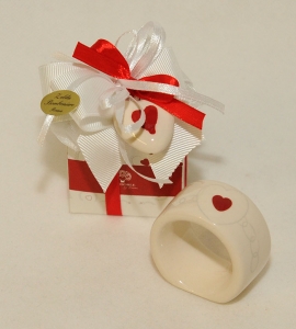 Bomboniera Mandorle Porta Tovagliolo In Ceramica Con Scatola